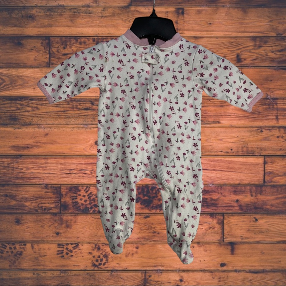 5 for $25🔥Millie &‎ Myles Pink Floral Footsie Pajama Jumpsuit 3-6 Months